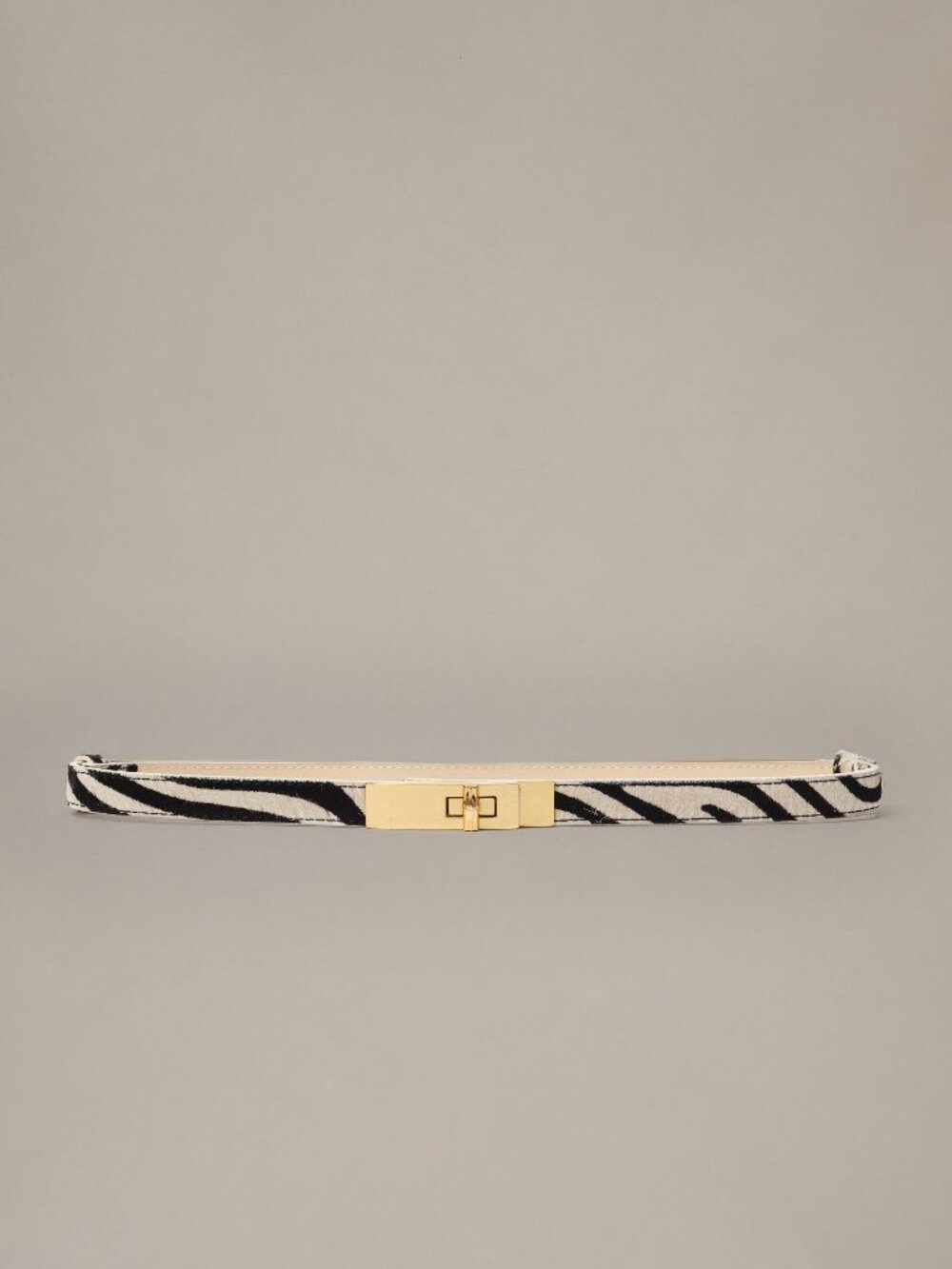J McLaughlin Liv Pony Hair Belt in Zebra Stripes - Black/Off White NEW